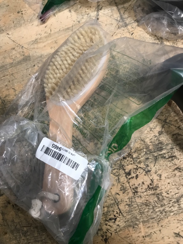 Photo 1 of 100% Natural Boar Bristle Body Brush with Contoured Wooden Handle by TOUCH ME