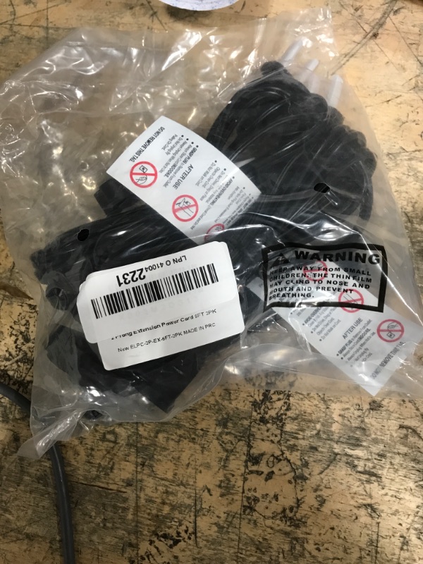 Photo 1 of 2 Prong Extension Power Cord 6 FT/2 Pack, Elecan US AC Male to Female Power Cable 125V 10A ETL Listed Outlets for NEMA 1-15P to NEMA 1-15R with Waterproof Safety Plug Cap+ Ties- Polarized