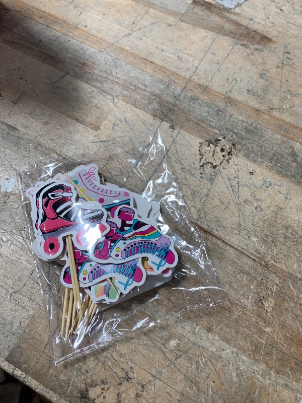 Photo 1 of 36Pcs Roller Skate Party Decorations Cupcake Toppers, Colorful Roller Skate Party Decorations Skate Themed Party Birthday Decors, Roller Skate Party Favors for Home Birthday Party Supplies