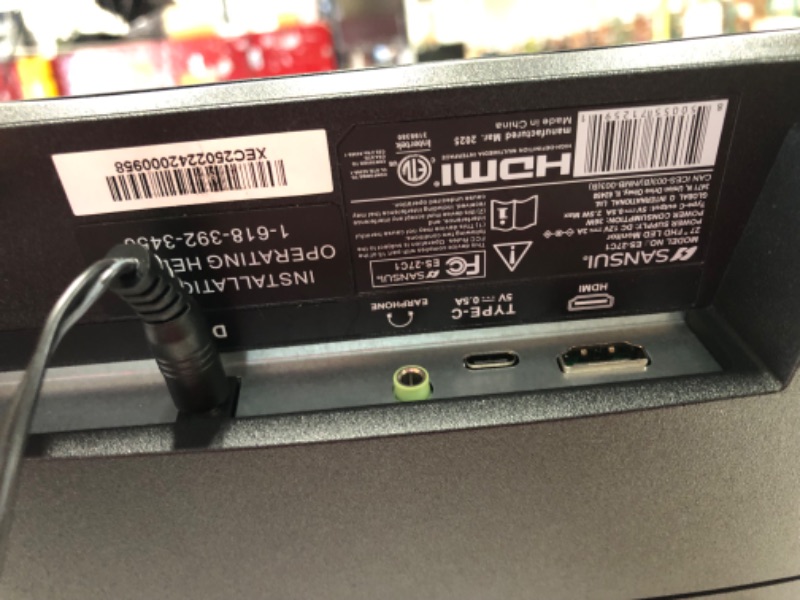 Photo 1 of **NO POWER ON** SANSUI Curved Monitor 27 inch 100Hz USB Type-C Computer Monitor with Speakers Built in?FHD 1080p?HDR?110% sRGB?1500R?VESA Compatible,for Tablet,Desktop,Laptop and PC Work Gaming