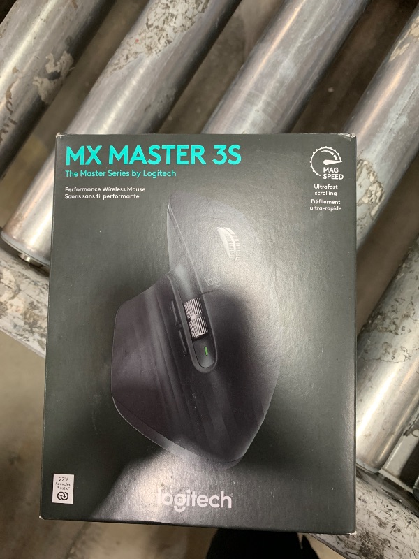 Photo 1 of (please see all images) Logitech MX Master 3S Wireless Mouse Standard Edition with Logi Bolt USB Receiver, Ultra-fast Scrolling, Ergo, 8K DPI, Track on Glass