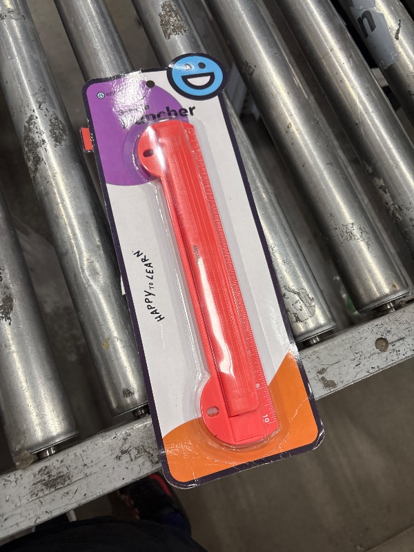 Photo 1 of 3 Hole Punch Red, Portable Hole Puncher for 3 Ring Binder, 3 Sheets Capacity, Removable Chip Tray, 10” Ruler for School, Office, Also Available in Purple, Blue, Green, Pink, Grey, 1 Pc-by Enday