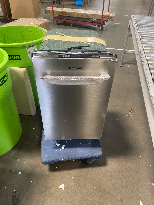 Photo 1 of **************DAMAGED, FOR PARTS ONLY***************
 Honeywell 18 Inch Dishwasher with 8 Place settings, 6 Washing Programs, Stainless Steel Tub, UL/Energy Star- Stainless Steel