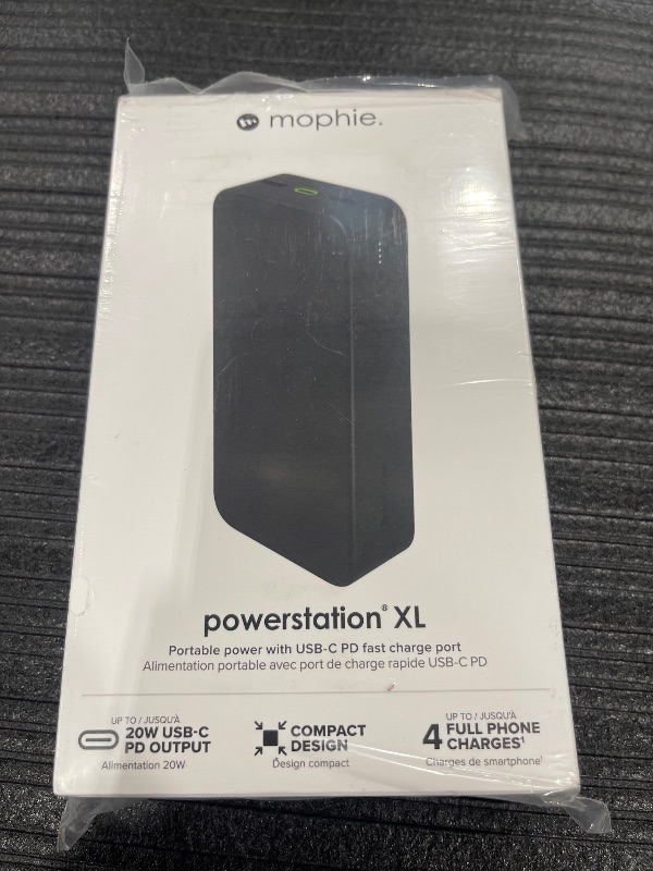 Photo 1 of mophie Powerstation XL Power Bank 2023-20,000 mAh Large Internal Battery, (2) USB-A Ports and (1) 20W USB-C PD Fast Charging Input/Output Port, Travel-Friendly
