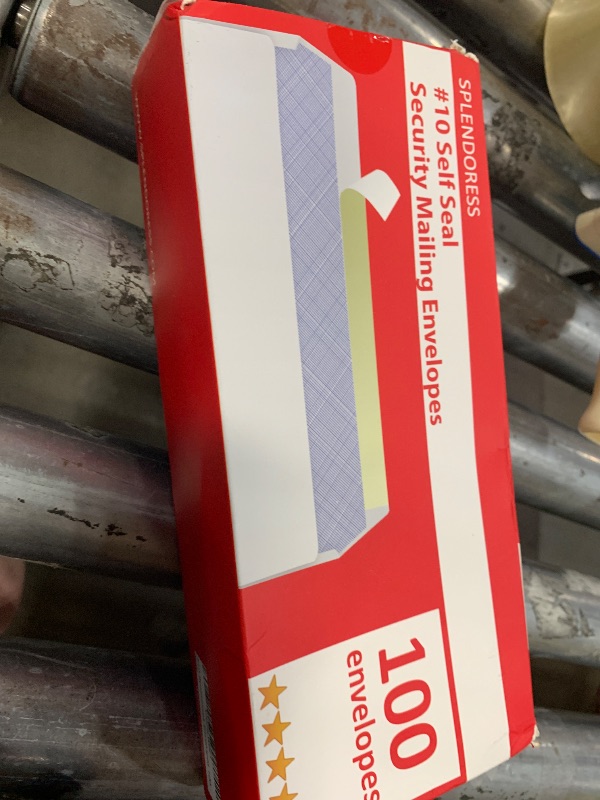 Photo 1 of #10 Envelopes Letter Size Self Seal | 100 Business Mailing Security Peel and Sealing Envelope | 100% Tinted | no 10 White Windowless Legal Regular Plain Envelops Pack | 4-1/8 x 9-1/2 Inches | 24 LB