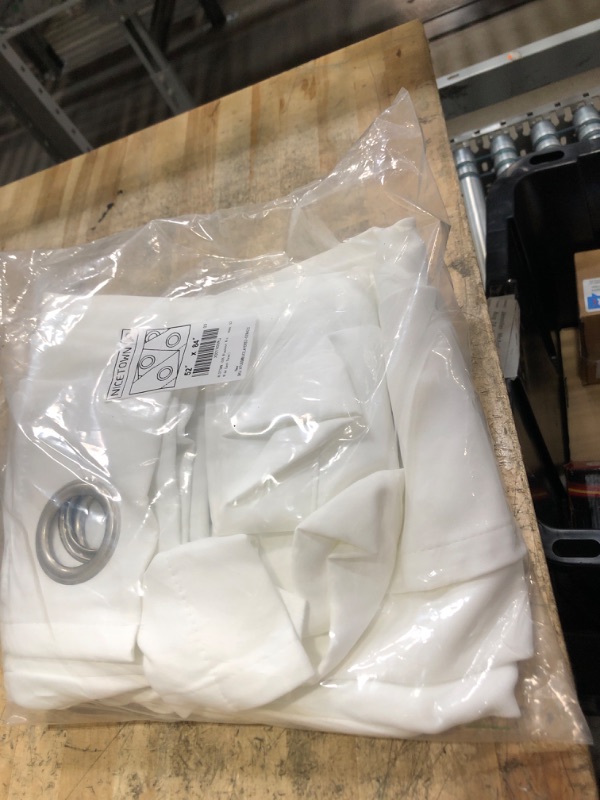 Photo 1 of ***************MISSING 1**************
NICETOWN 100% Blackout Window Curtain Panels, Cold and Full Light Blocking Drapes with Black Liner for Nursery, 84 inches Drop Thermal Insulated Draperies (White, 2 Pieces, 52 Wide Each Panel)