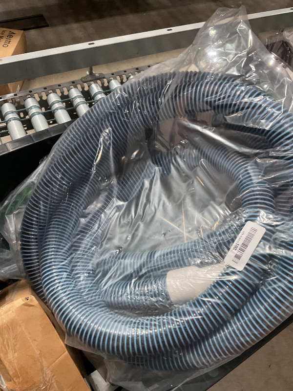 Photo 1 of OSMOFUZE Pool Vacuum Hose, Heavy Duty Manual Swimming Pool Cleaner Hose With Swivel Cuff for Above Ground and Inground Pools, 1-1/2 Inch x 18 Ft