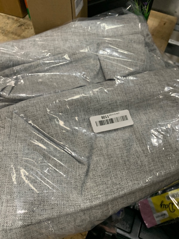 Photo 1 of 100% Blackout Shield Linen Blackout Curtains for Bedroom 100 Inches Long, Back Tab/Rod Pocket Living Room Drapes, Thermal Insulated Blackout Curtains 2 Panels Set, 50" W x 100" L, Grey