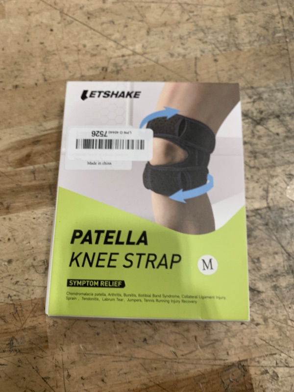 Photo 1 of (USED/FAIR) LETSHAKE Patellar Tendon Support Strap with Side Stabilizers & Patella Gel Pads, Knee Brace for Women Men Meniscus Tear, Knee Pain Relief, Arthritis Pain And Support, Double Patella Bands (Medium)