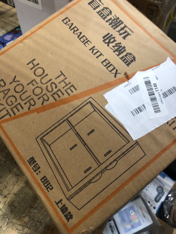 Photo 1 of (SINGLE) (USED/FAIR) Wall Mounted Display Case for Collectibles - Clear Dustproof 2 Tier -Showcase for Miniatures Models Cars, Lego, Figurine, Funko Pops (24.5x24.5x8cm, White)