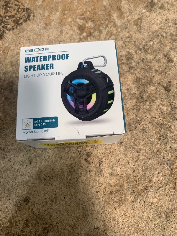 Photo 1 of (EBODA Shower Bluetooth Speaker, IPX7 Waterproof Portable Floating Speakers with Loud HD Sound, True Wireless Stereo Speaker with LED Light, 24H Play for Shower Pool Beach, Gifts for Men, Women - Gray