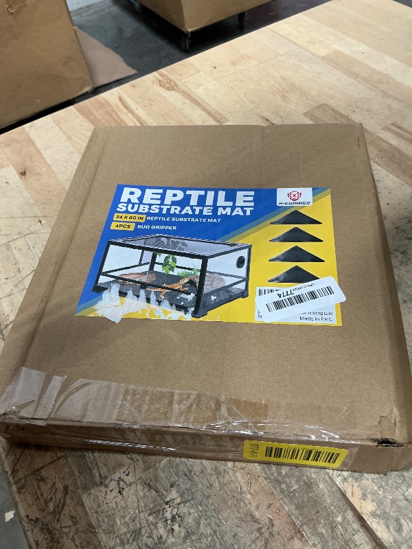 Photo 1 of [Premium] 24"x60" Reptile Substrate Mat with 4 PCS Rug Gripper, Extra Thick & Ultra Comfortable,Non-slip, Reptile Tank Accessories for Bearded Dragon, Leopard Gecko,Lizard (not including tank)