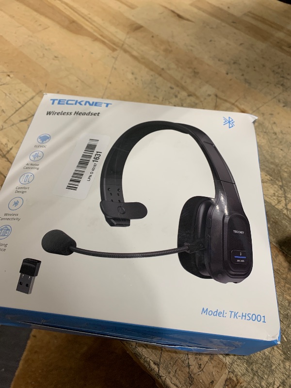 Photo 1 of TECKNET Trucker Bluetooth Headphones with Microphone Noise Canceling Wireless On Ear Headset, Hands Free Wireless Headset for Cell Phone Computer Office Home Call Center Skype (Black)