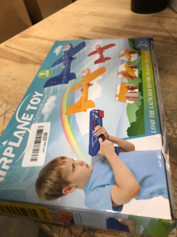 Photo 1 of 3 Pack Airplane Launcher Toy, 12.6" Foam Glider Led Plane, 2 Flight Mode Catapult Plane for Kids Outdoor Sport Flying Toys Gifts for 3 4 5 6 7 8 9 10 12 Year Old Boys Girls