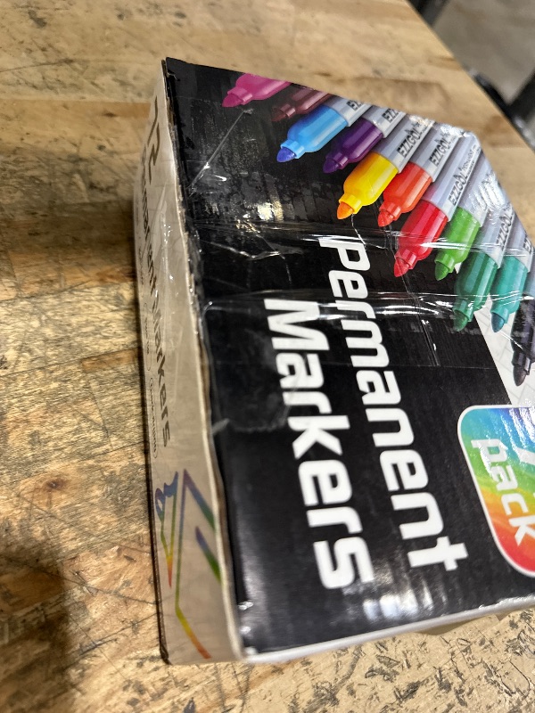 Photo 1 of (missing some) Ezzgol Permanent Markers Bulk, Permanent Marker Bulk Pack of 72, 12 Assorted Colors, Fine Point Permanent Markers