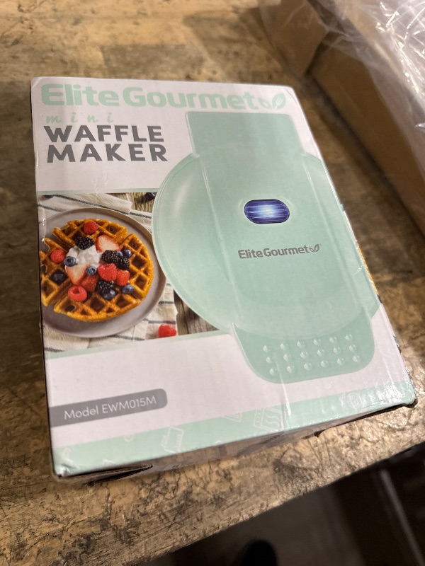 Photo 1 of ***PARTS ONLY*** Elite Gourmet EWM015M# Electric Nonstick 4.5-inch Mini Waffle Maker, Belgian Waffles, Compact Design, Hash Browns, Keto, Snacks, Sandwich, Eggs, Easy to Clean, Mint