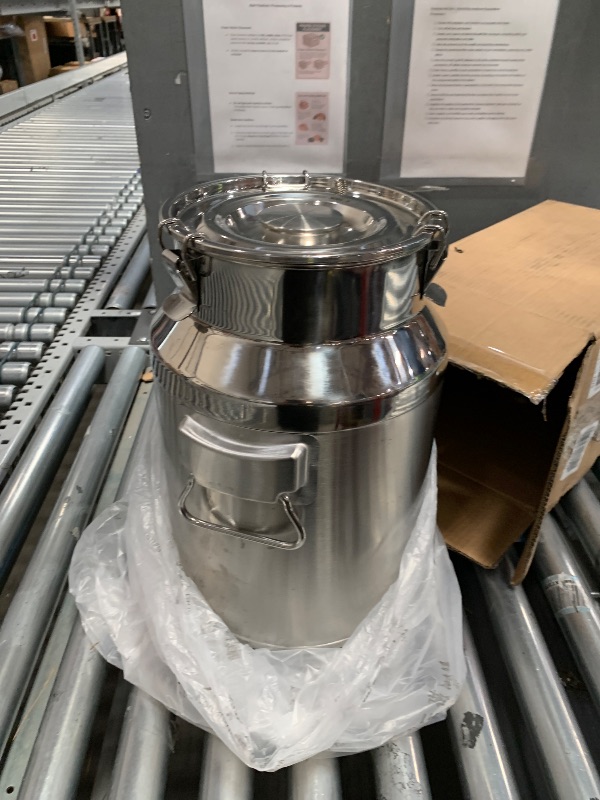 Photo 1 of ***DAMAGED***

Togarhow 304 Stainless Steel 20 Liter Milk Can, 5.25 Gallon Wine Pail Bucket with Spigot and Sealed Lid, Heavy Duty