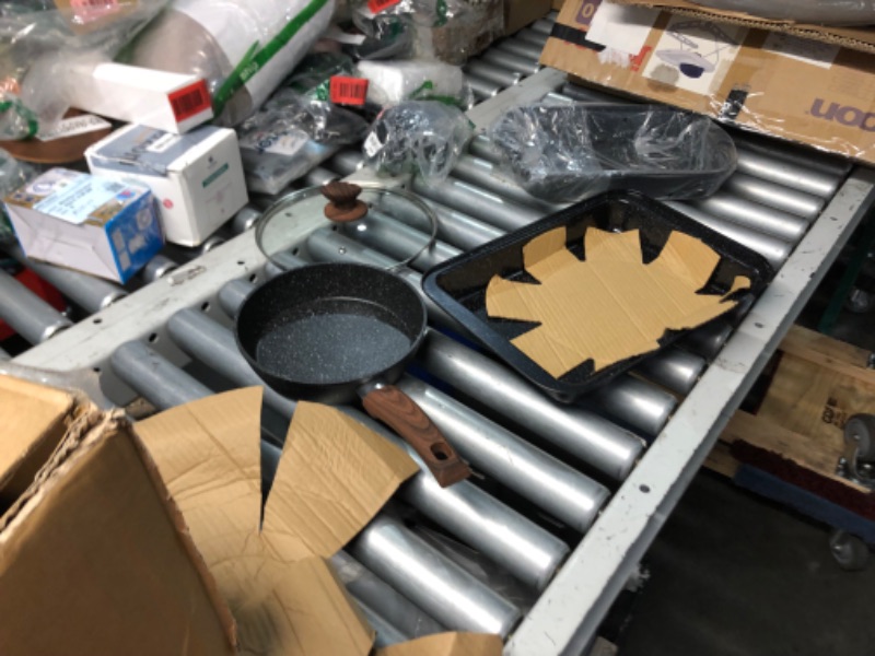Photo 1 of ***USED - INCOMPLETE - MISSING PARTS - SEE PICTURES***
Kitchen Academy Induction Cookware Set-17 Piece Non-stick Cooking Pan Set, Black Granite Pots and Pans Set