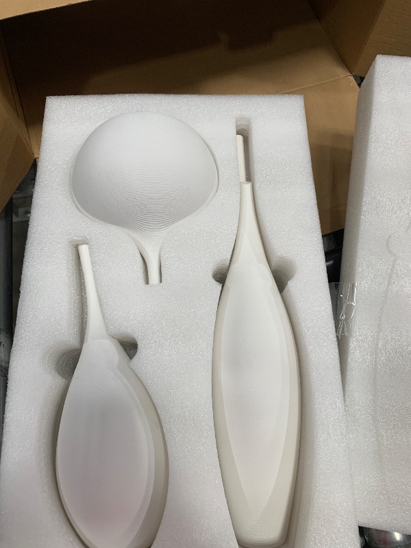 Photo 1 of ******broken****Relexome White Ceramic Vase Modern Boho Wabi-Sabi Flower Vase Set of 3 Decorative Aesthetic Vases for Centerpieces Pampas Matte Minimalist Vases for Living Room Table Shelf Home Decor Gift