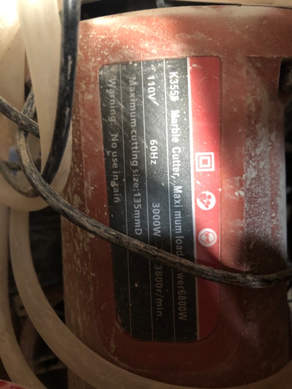 Photo 1 of *VERY DIRTY NEEDS DEEP CLEAN// UNABLE TO TEST* VICSEC 110V 6800W Electric Concrete Saw 14" Wet/Dry Circular Saw with 135 Saw Blade and Rolling Pulley Masonry Cutting Tool for Granite, Porcelain, Wood,Concrete, Stone, etc.
