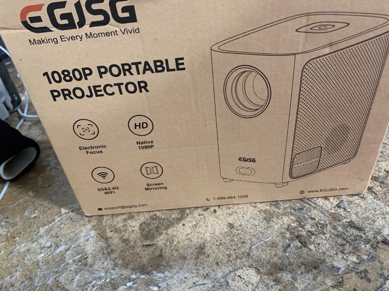 Photo 1 of [Electric Focus] Projector with WiFi and Bluetooth, 1080P Outdoor Projector with Carry Bag, Portable Movie Projector with Zoom, 4K Supported Home Theater Projector UP to 300" for Phone/TV Stick/PC was able to test to see if turned on