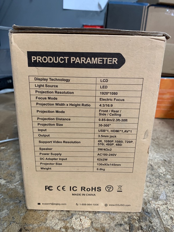 Photo 1 of [Electric Focus] Projector with WiFi and Bluetooth, 1080P Outdoor Projector with Carry Bag, Portable Movie Projector with Zoom, 4K Supported Home Theater Projector UP to 300" for Phone/TV Stick/PC was able to test to see if turned on