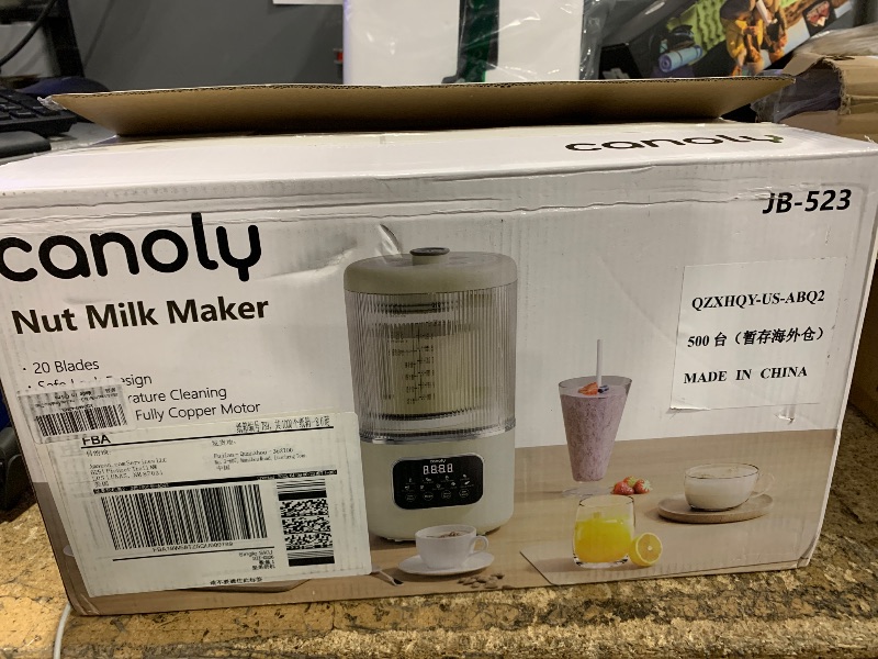 Photo 1 of (WORN) 58oz Nut Milk Maker Machine, 10 in 1 Automatic Nut Milk Maker with 20 Blades, LED Display, Soy Milk Maker with 24H Delay Start&12H Keep Warm, Almond Milk Maker for Homemade Oat, Milk Shake, Cream tested device and it turned on 