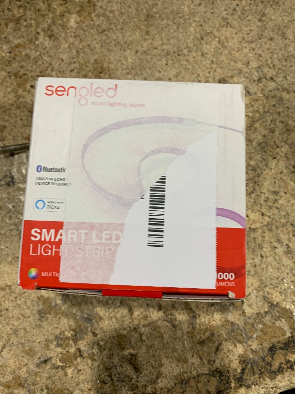 Photo 1 of Sengled Smart Bluetooth Mesh LED Multicolor Light Strip, 2M (6.6ft), Works with Amazon Echo and Alexa, High Brightness with 16 Million Colors, RGBW, 450 Lumens/Meter, 3 Years Warranty (B1G-G8E)