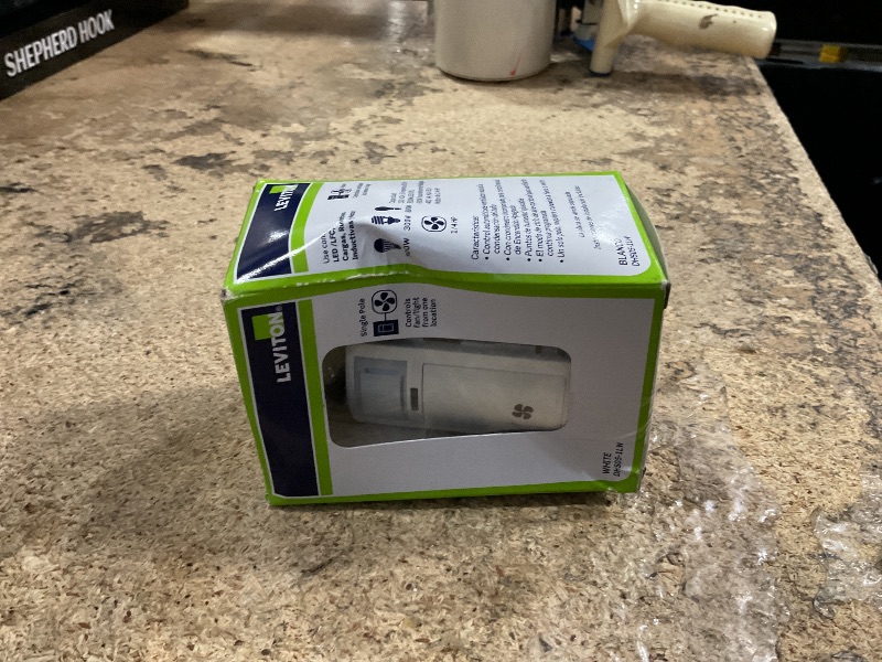 Photo 1 of Leviton Humidity Sensor Switch for Bathroom Exhaust Fan, Automate Ventilation, Air Circulation, Moisture Control, ¼ HP, Single Pole, DHS05-1LW, White