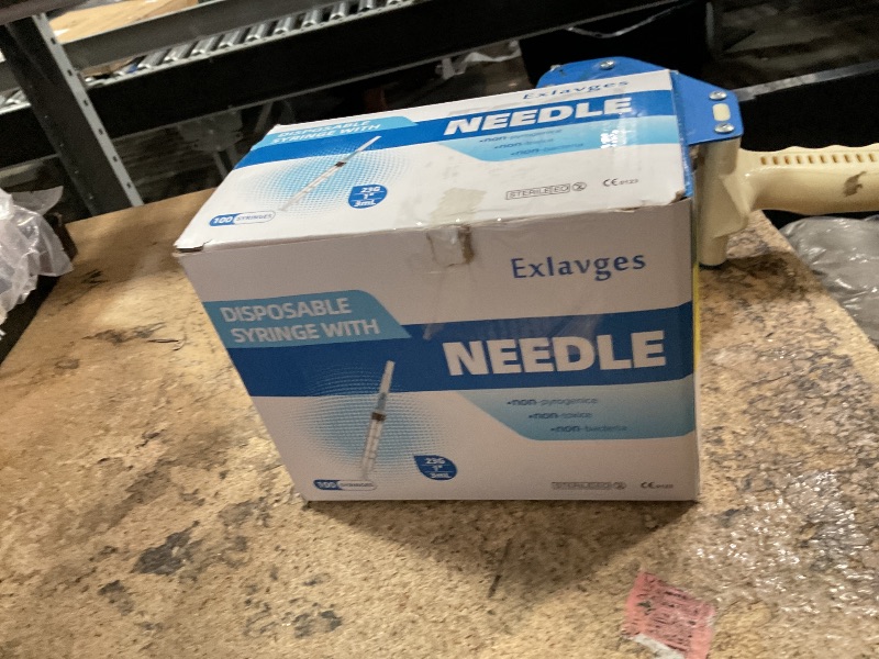 Photo 1 of 100 Pack Disposable 3ml/cc Lab Syringes with 23Ga 1 Inch Needle Luer Lock, Individually Sealed Packed