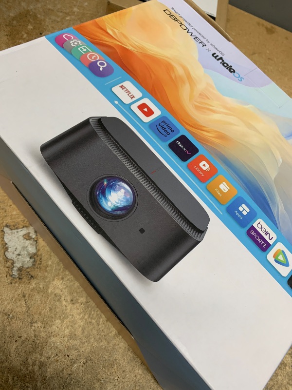 Photo 1 of [2025 Netflix-Official | 386+ Built-in Apps] DBPOWER E2 Smart Projector with WiFi and Bluetooth, Mini Projector 4K Support with Netflix, Youtube, Disney+, Hulu, Max, Crunchyroll w Portable Case