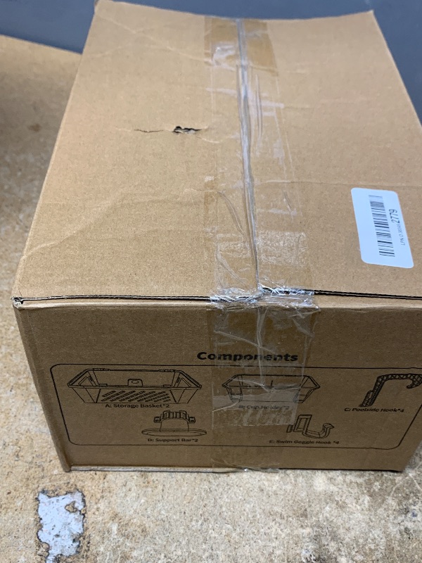 Photo 1 of AquaJoyer 2 Sets of Poolside Storage Baskets with Cup Holders - Perfect for 3-Inch or Smaller Top Rails - Above Ground Pool Accessories - Fit for Most Above Ground Pool?Grey?