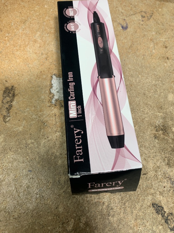 Photo 1 of 1 Inch Dual Voltage Ceramic Curling Iron with Keratin & Argan Oil, Mini Hair Curler, Travel Size with Storage Bag