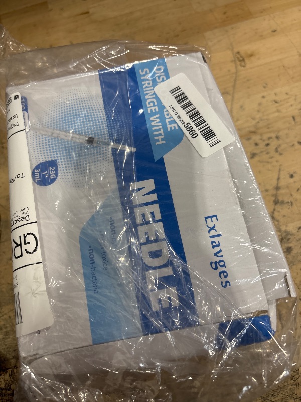 Photo 1 of 100 Pack Disposable 3ml/cc Lab Syringes with 23Ga 1 Inch Needle Luer Lock, Individually Sealed Packed