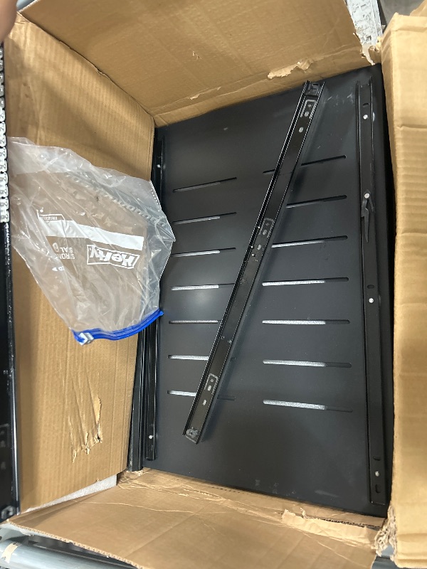Photo 1 of **USED**Seinloes 4 Pack Expandable Width (15.15"-26.3") Pull Out Cabinet Organizer 21" Deep with Raising Pad for Framed Cabinets, Upgrade 3 Slide Rails Slide Out Drawers, Roll Out Shelves Adhesive, Black
