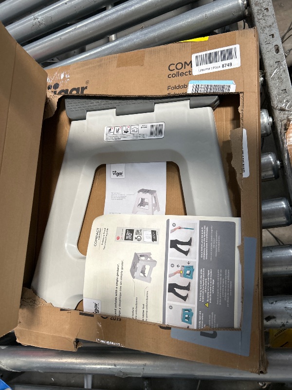 Photo 1 of Vigar Compact Step Stool Foldable, 16-inch Step Stools for Adults up to 330 Pound, Lightweight Stool, Non-Slip Folding Step Stool, Gray