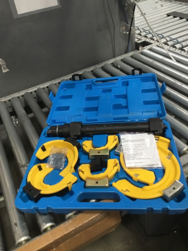 Photo 1 of **BROKEN/MISSING PIECES**Amerbm Spring Compressor Tool Macpherson Interchangeable Fork Strut Coil Extractor Tool Set with Safety Guard and Carrying Case