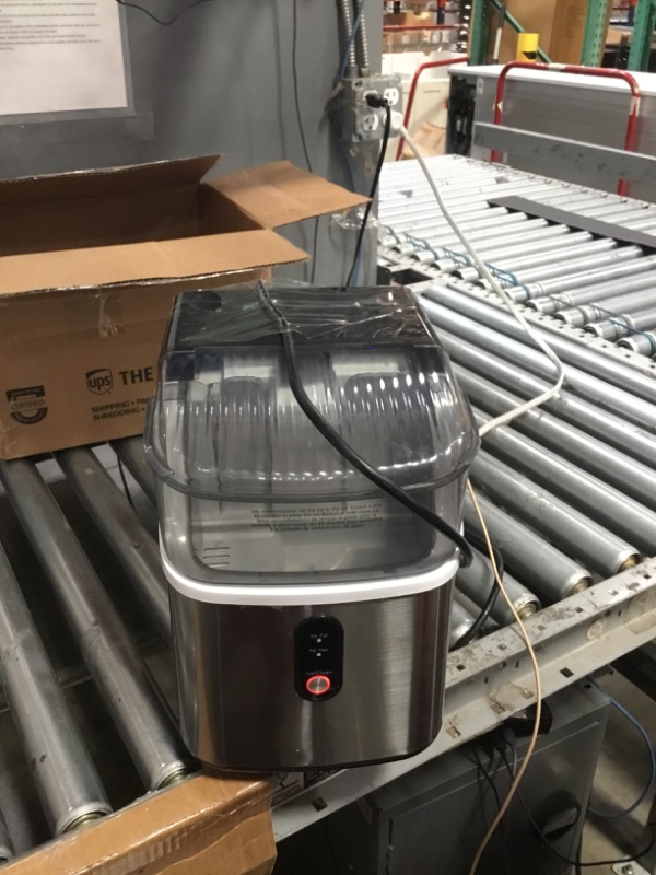 Photo 1 of (untested, major usage) Antarctic Star Nugget Ice Makers Countertop, Pebble Ice Machine with Chewable Pellet Ice, 34Lbs/24H, Self-Cleaning, Sonic Ice, One-Click Operation, for Kitchen,Office Stainless Steel Silver