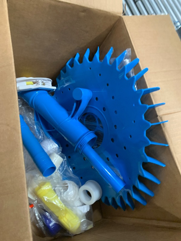 Photo 1 of (UNTESTED) (PARTIAL SET) VEVOR Suction Pool Cleaner, Automatic Pool Vacuum Cleaner with Extra Diaphragm, Suction Sweeper with 12 x 32 in Hoses & 36-Fin Cleaning Disc, Side Climbing Cleaner for Above-Ground & In-Ground Pools
