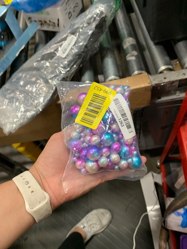 Photo 1 of 150 Pieces Vase Filler Faux Pearls Vase Makeup Beads No Hole Gloss Bead Mixed Sizes Round Pearl for Home Party Wedding Decor, 8/14/20 mm(Rainbow)