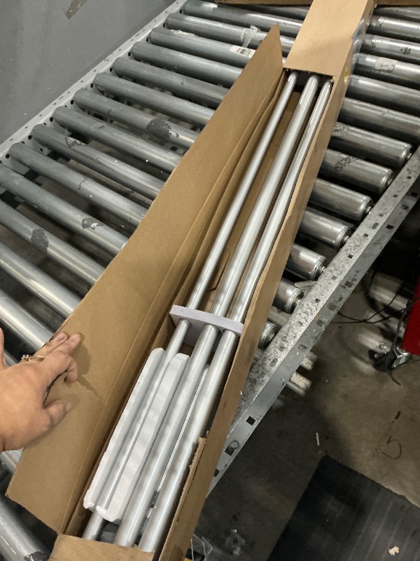 Photo 1 of 1 Inch Double Curtain Rods 72 to 144 Inches (6 to 12 ft), USFOOK Silver Drapery Rods for Windows, Telescoping Dual Curtain Rod with Translucent Finials, Decoration for Home