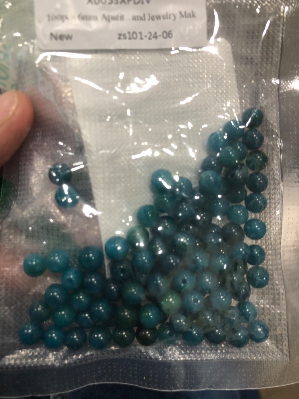 Photo 1 of 100pcs 6mm Apatite Beads Natural Gemstone Beads Round Loose Beads for Crafting and Jewelry Making