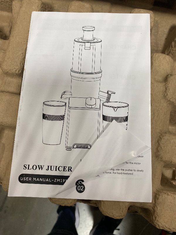 Photo 1 of (PARTIAL SET) WHUTO Cold Press Juicer, Juicer Machines with 4.35'' Wide Feed Chute, Stainless Steel Masticating Juicers Easy to Clean, Ergonomic Operational Panel Design, High Juice Yield, Gray Knob