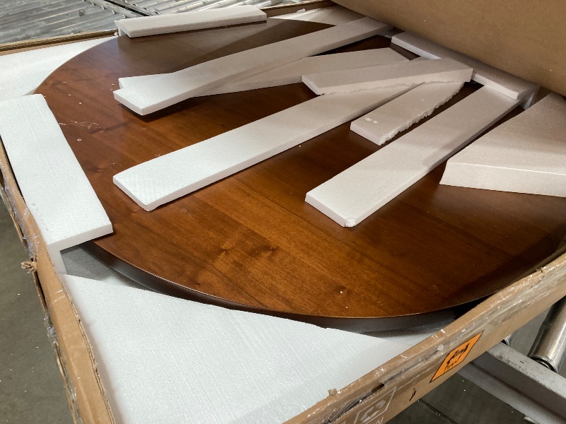 Photo 1 of **TABLE TOP  ONY**NTC Summit 47 Inch Modern Design, Round Dinner Table for Dining Room, Living Room Furniture, Effortless Assembly, Dark Walnut