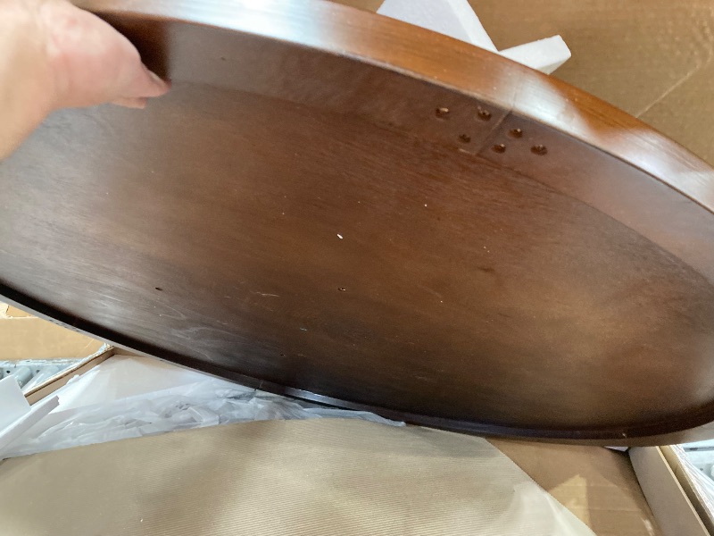 Photo 1 of **TABLE TOP  ONY**NTC Summit 47 Inch Modern Design, Round Dinner Table for Dining Room, Living Room Furniture, Effortless Assembly, Dark Walnut