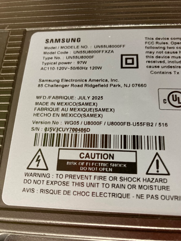 Photo 1 of **SMASHED SCREEN FINAL SALE**Samsung 55-Inch Class Crystal UHD U8000F 4K Smart TV (2025 Model) Endless Free Content, Crystal Processor 4K, MetalStream Design, Knox Security, Compatible with Alexa