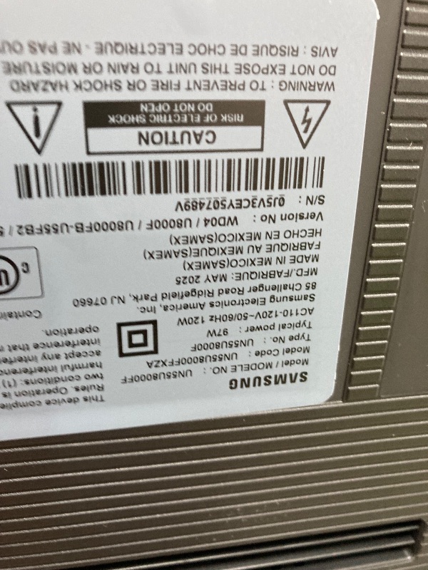 Photo 1 of **SMASHED SCREEN FINAL SALE**Samsung 55-Inch Class Crystal UHD U8000F 4K Smart TV (2025 Model) Endless Free Content, Crystal Processor 4K, MetalStream Design, Knox Security, Compatible with Alexa