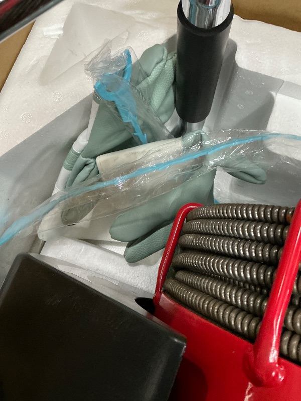 Photo 1 of *** PARTS ONLY *** VEVOR Drain Cleaner Machine 100FT x 3/8 Inch, Auto Feed Sewer Snake Auger on Wheels, 370W Portable Drain Cleaning Machine with 8 Cutters & Air-activated Foot Switch for 2" to 4" Pipes