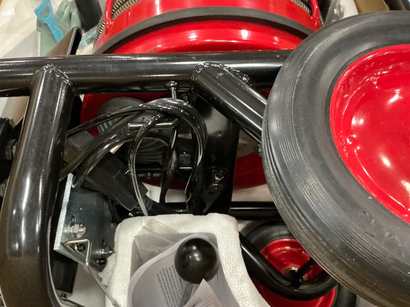 Photo 1 of *** PARTS ONLY *** VEVOR Drain Cleaner Machine 100FT x 3/8 Inch, Auto Feed Sewer Snake Auger on Wheels, 370W Portable Drain Cleaning Machine with 8 Cutters & Air-activated Foot Switch for 2" to 4" Pipes