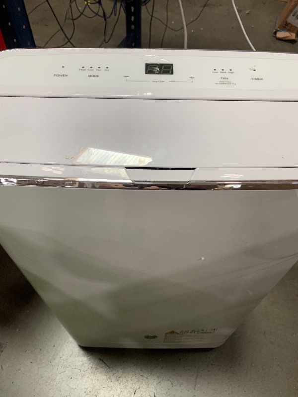 Photo 1 of ***(PARTS ONLY/ MAJOR DAMAGE/ NON FUNCTIONAL)***GE 9,950 BTU SACC Portable Air Conditioner for Medium Rooms up to 350 sq ft., Digital Controls, Remote Control, Perfect for Bedroom or Living Room, Easy Install Kit Included, White